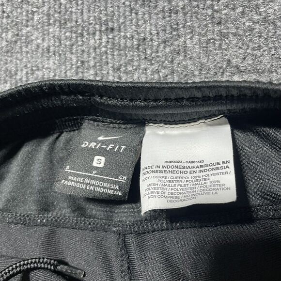 Nike Dri-Fit Track Pants Mens Small Black Zip Ankle 24 Logo Training 588501-010 - Picture 5 of 12